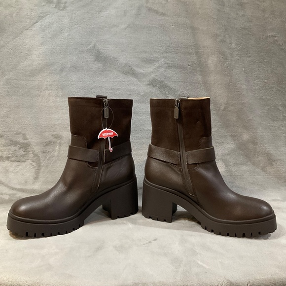 NWT BLONDO REBEL Women Java Ankle Boot side zippers SZ 9M Moto Biker Buckle - Picture 2 of 7